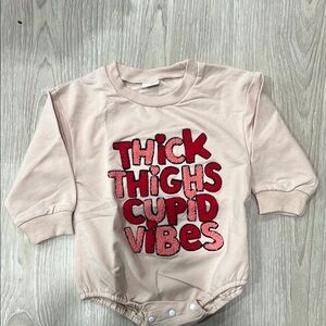 Pink Baby Onesie with Red Text